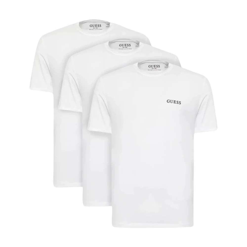 Guess 3-Pack Katoenen T-Shirts Witte Basics White Heren