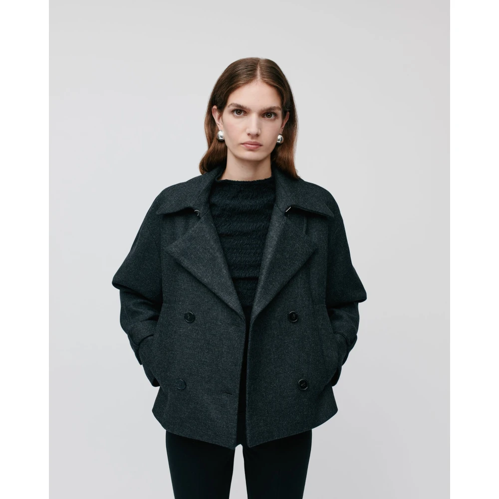 IVY OAK Luxe Winterblazer met Kimono Mouwen Gray Dames