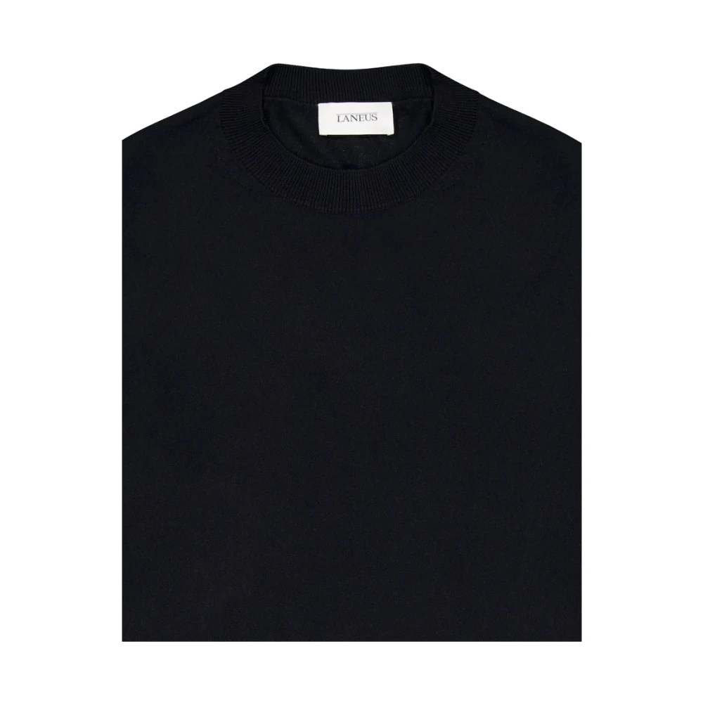 Laneus Zwarte Crew Neck Sweater Black Heren