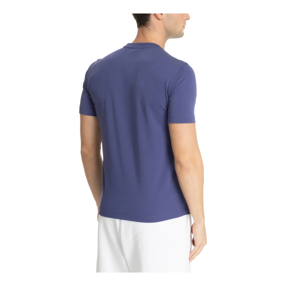 Emporio Armani EA7 Effen Logo T-shirt Blue Heren