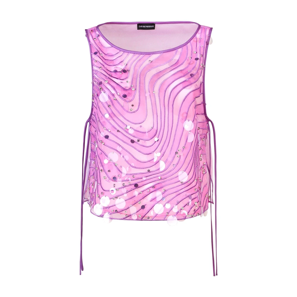 Emporio Armani Fantasi Mönstrad Mode Skjorta Pink, Dam