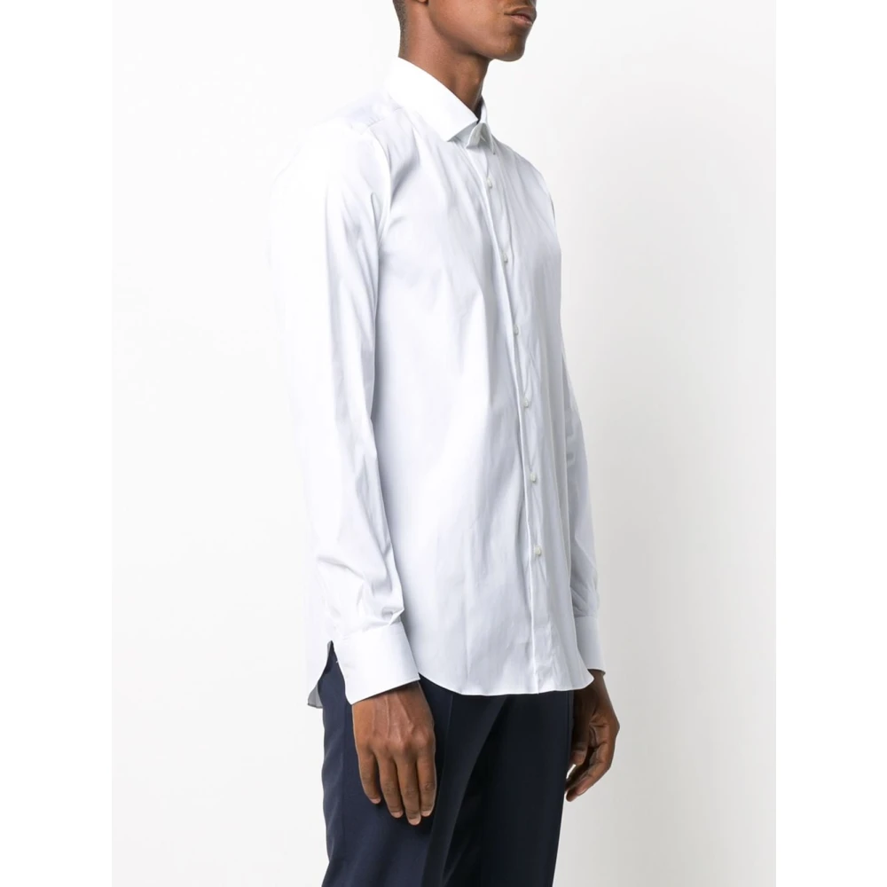 Xacus Slim Fit Katoenen Overhemd Wit White Heren