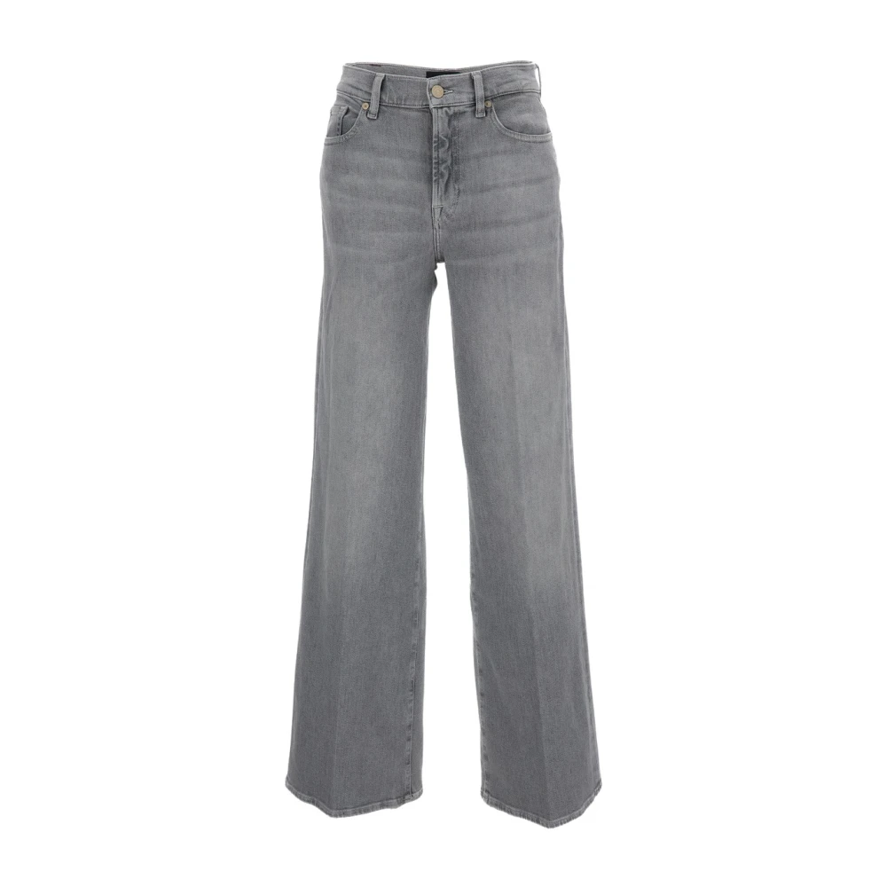 7 For All Mankind Gray Wide Jeans, Female, W24, Wide Jeans