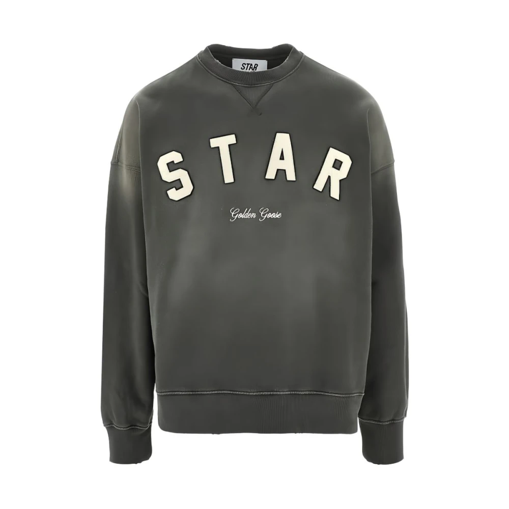 Golden Goose , Sweatshirts, Female, Gray, M, Cotton Sweatshirt With Front Logo