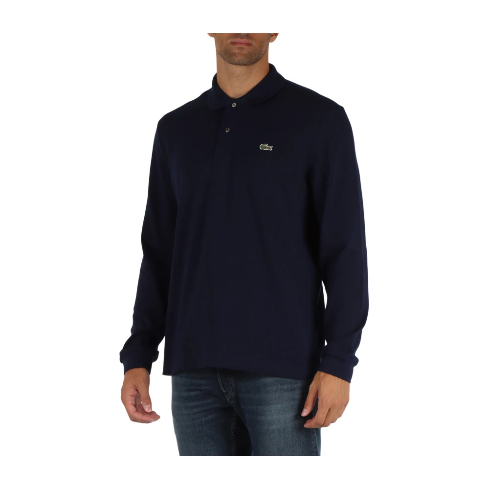Lacoste Klassieke pasvorm katoenen poloshirt lange mouw Blue Heren