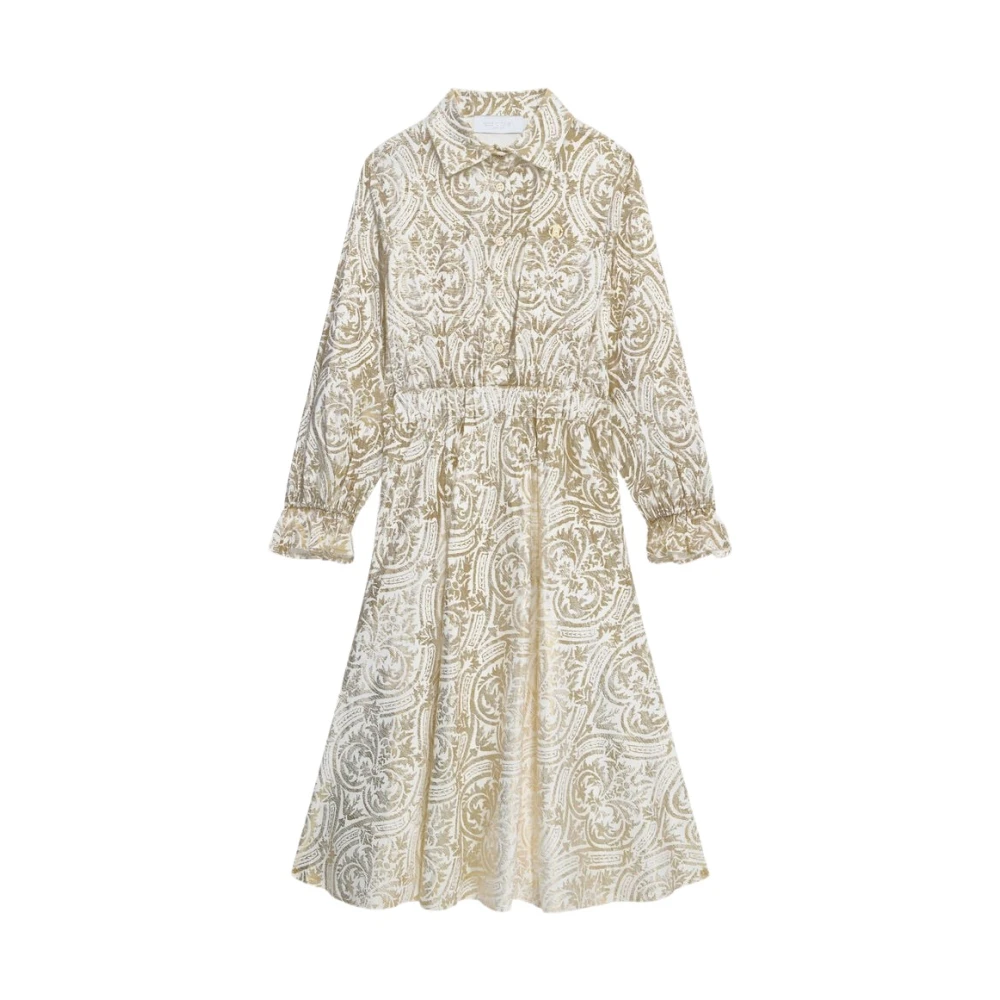 Roberto Cavalli Women's Yellow Jacquard Midi Dress