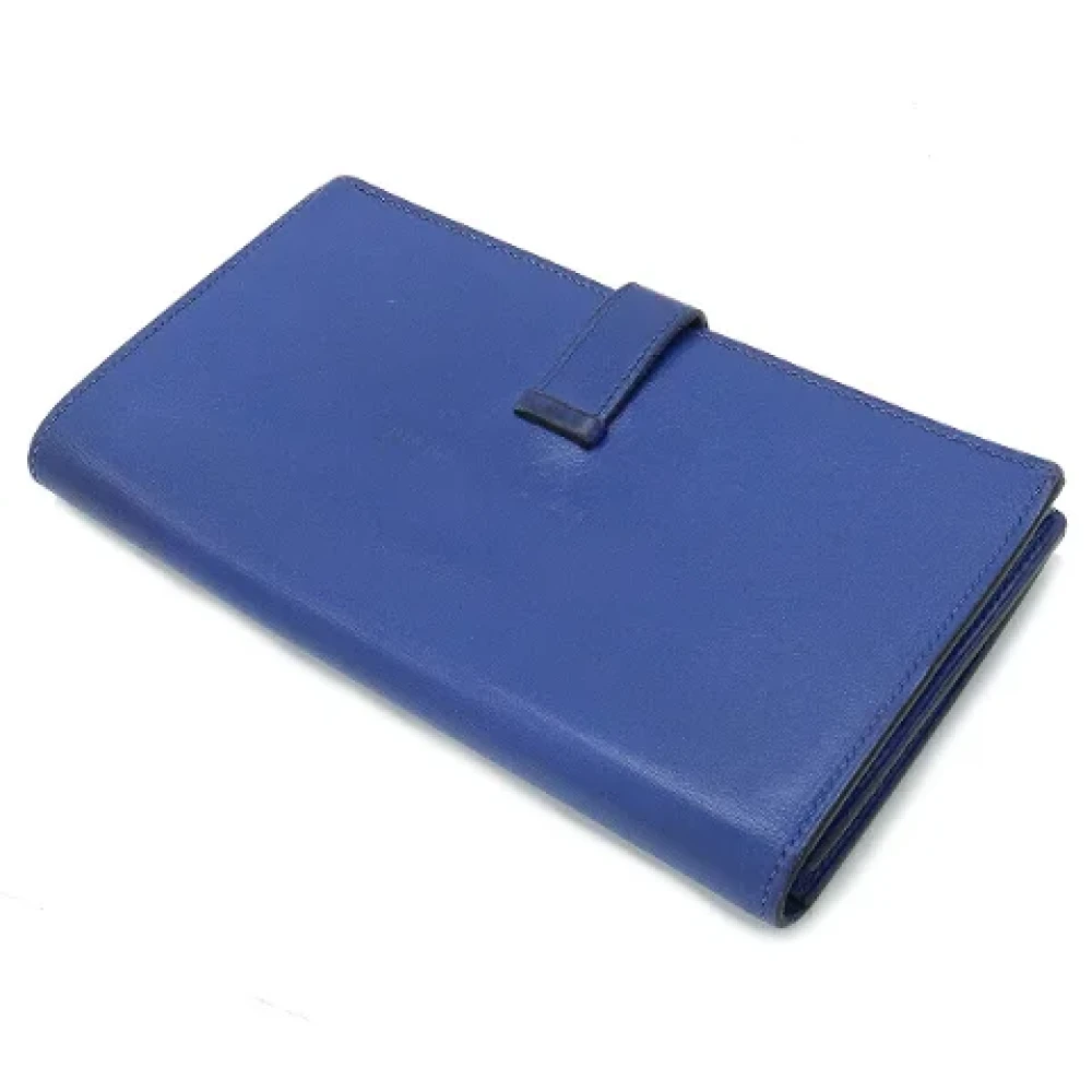 Hermès Vintage Pre-owned Leather wallets Blue Dames