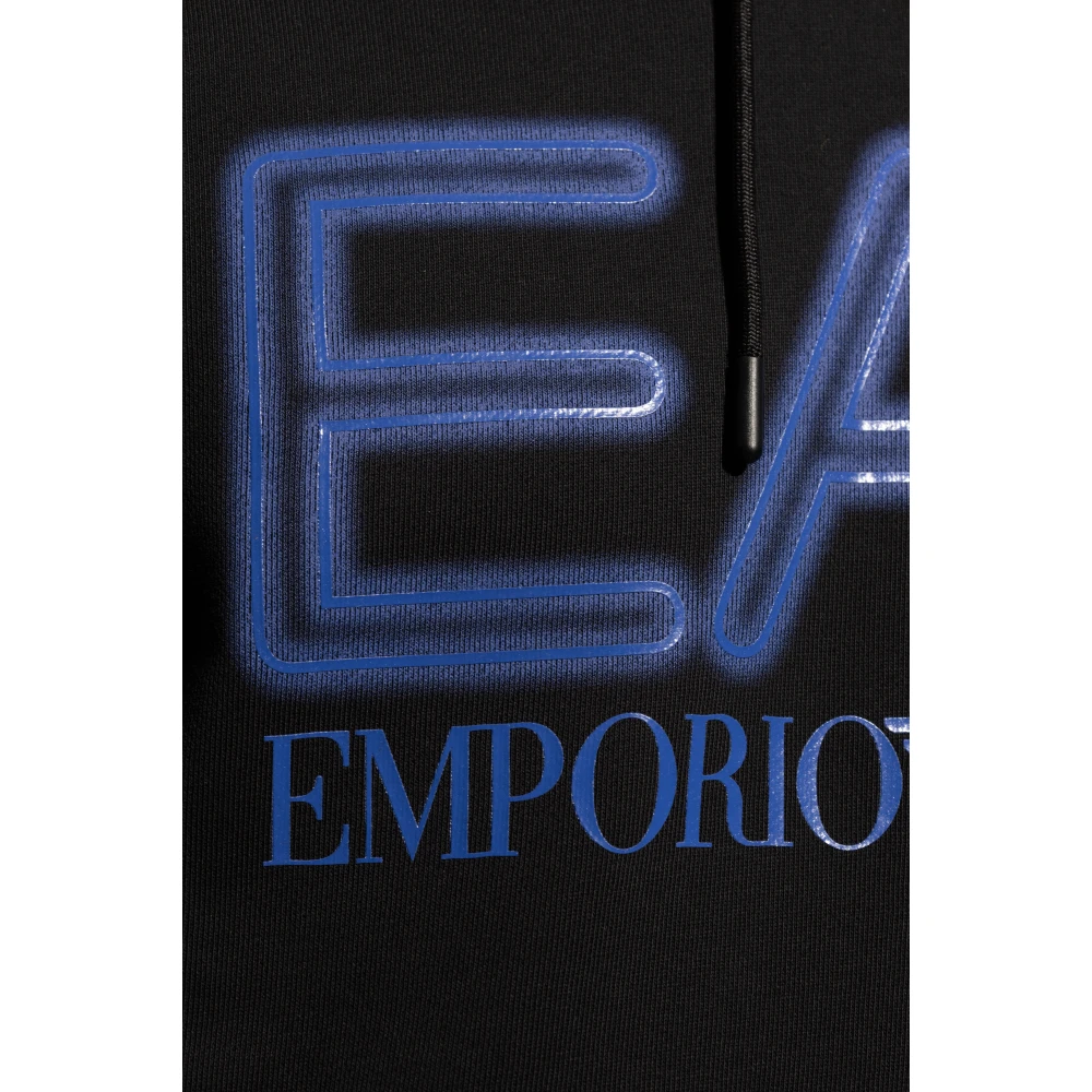 Emporio Armani EA7 Hoodie met logo Black Heren