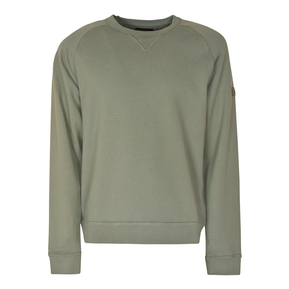Fay Militaire stijl katoenen sweatshirt met V-inzet Green Heren