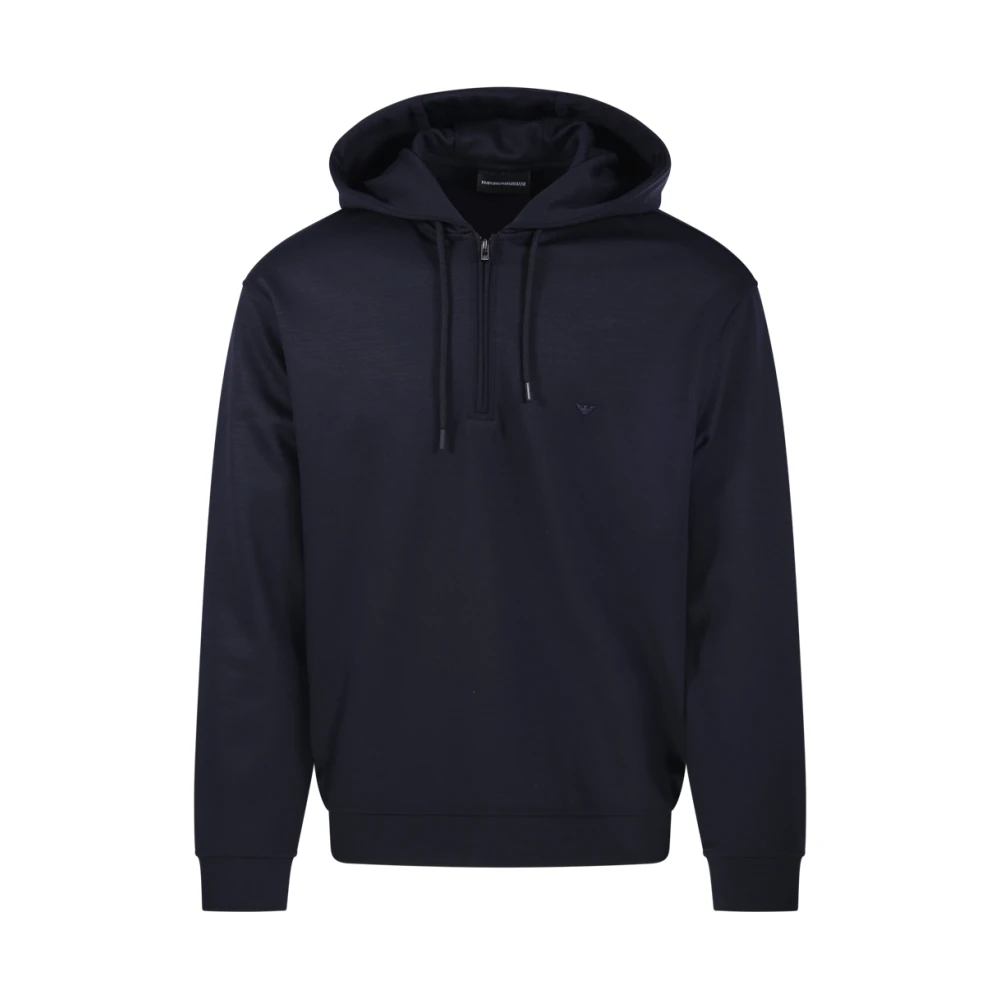 Emporio Armani Blauwe Hoodie Sweatshirt Blue Heren