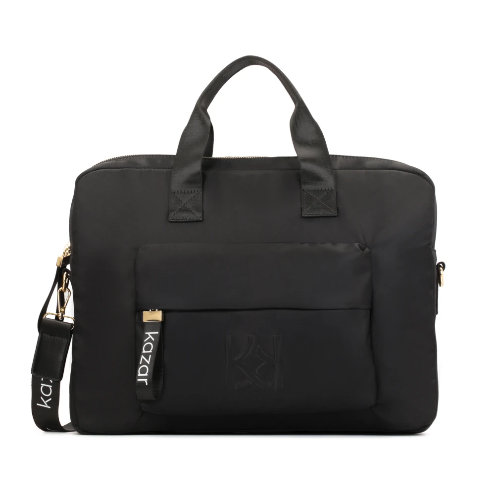 Kazar Zwarte Textiel Laptoptas met Handvatten Black Dames