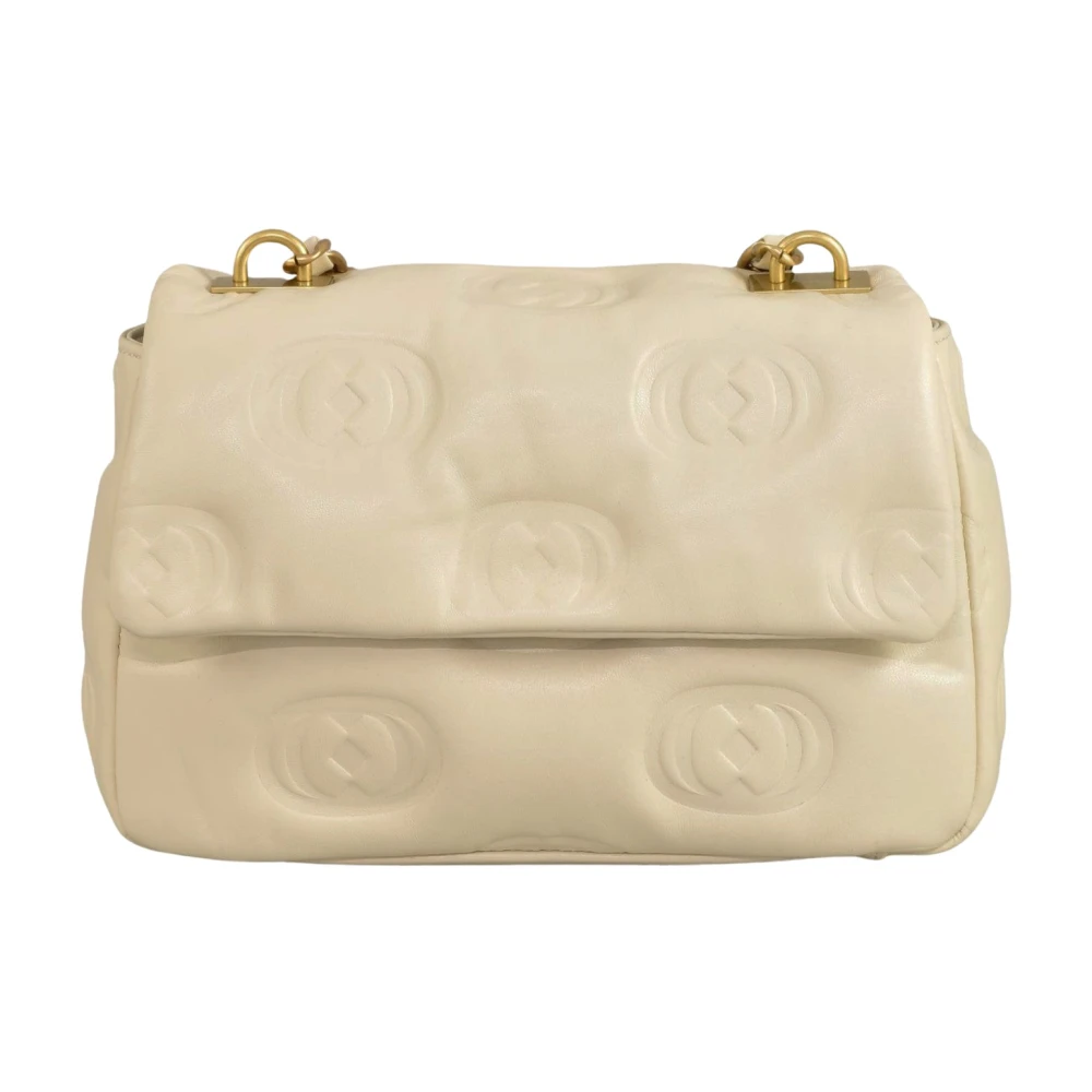 La Carrie Schoudertas van geperst logoleer Beige Dames