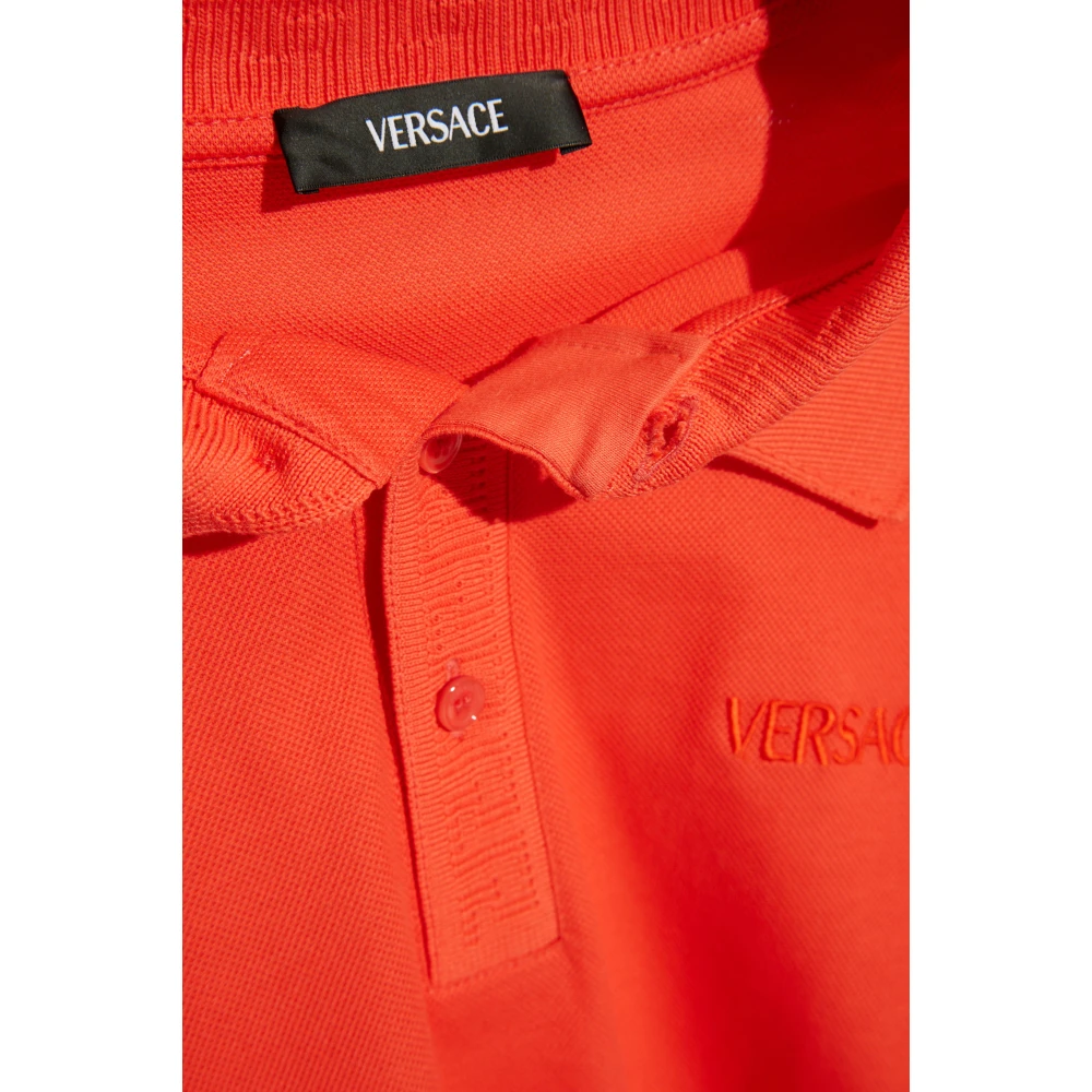 Versace Polo met logo Orange Heren