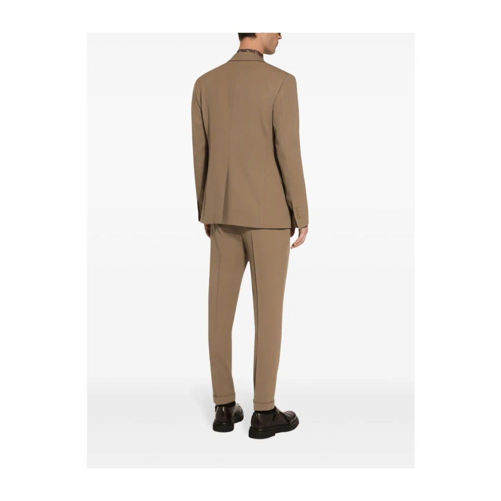 Dolce & Gabbana Bruine Wollen Mix Broek Brown Heren