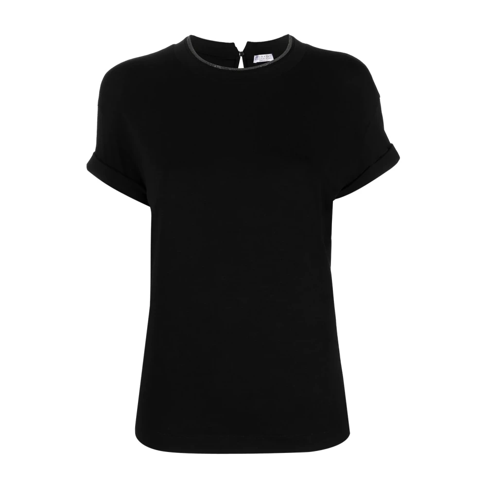 BRUNELLO CUCINELLI Korte Mouwen Ronde Hals T-Shirts Black Dames