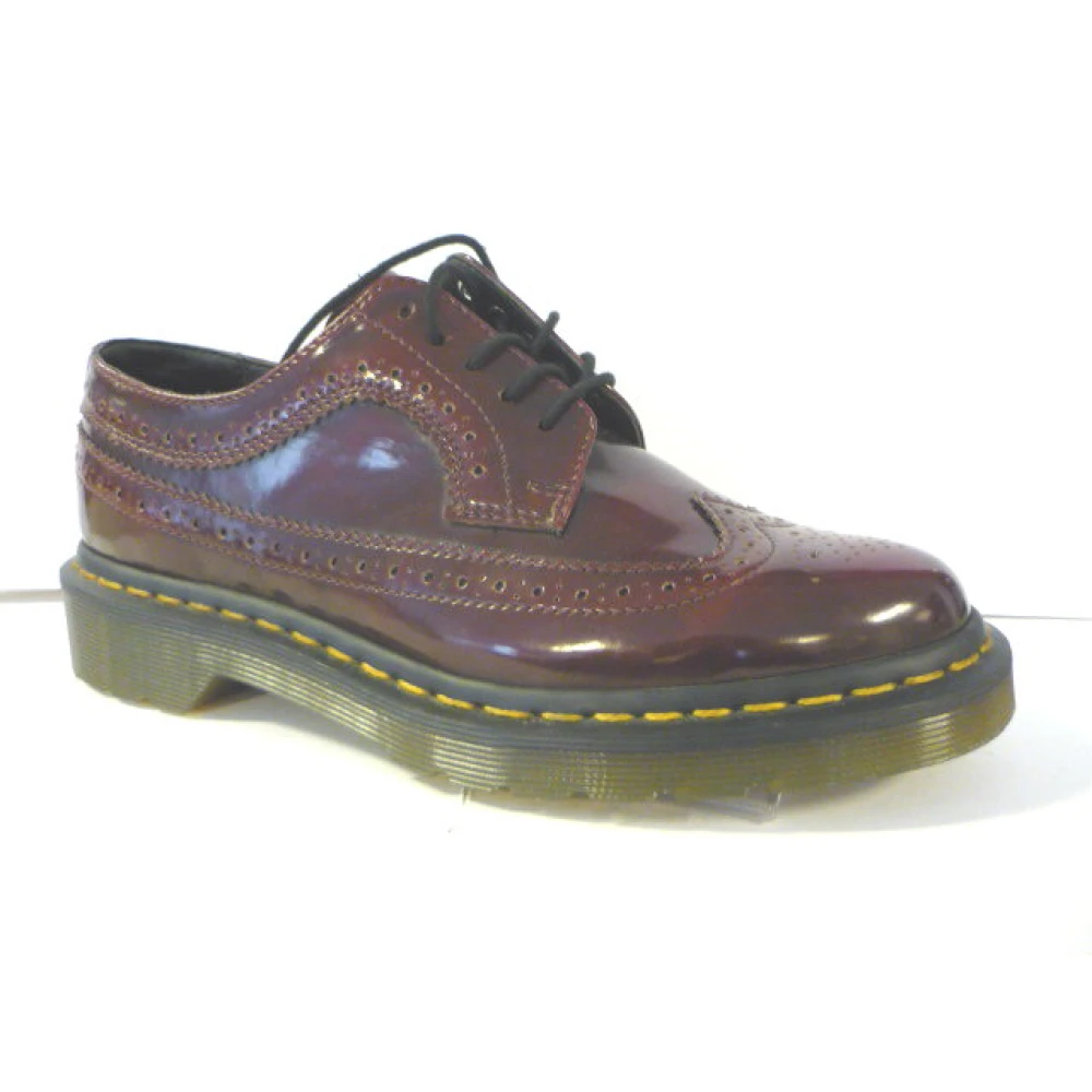 Dr. Martens Burgundylackade Skor Red, Herr