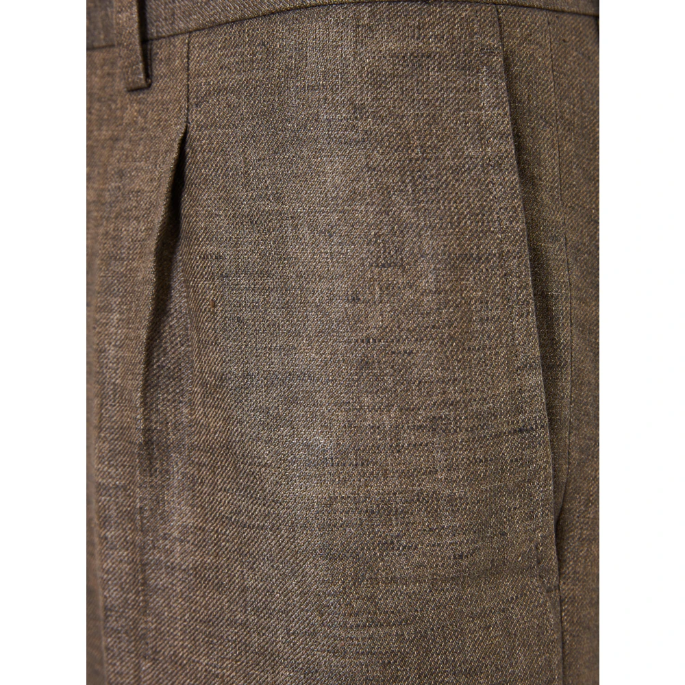 Barba Linnen broek met zakken Brown Heren