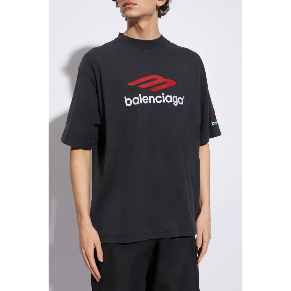 Balenciaga T-shirt met logo Black Heren