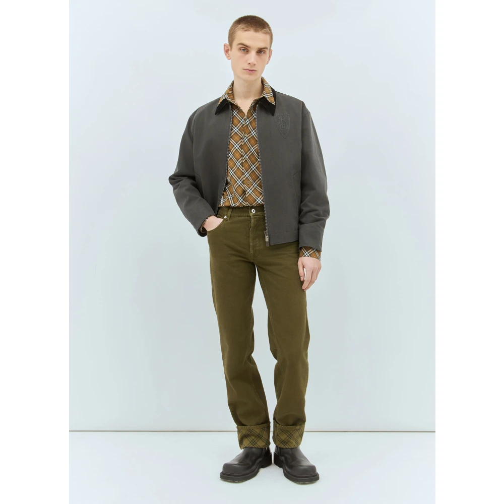 Burberry Geruite Twill Broek met Manchetten Brown Heren