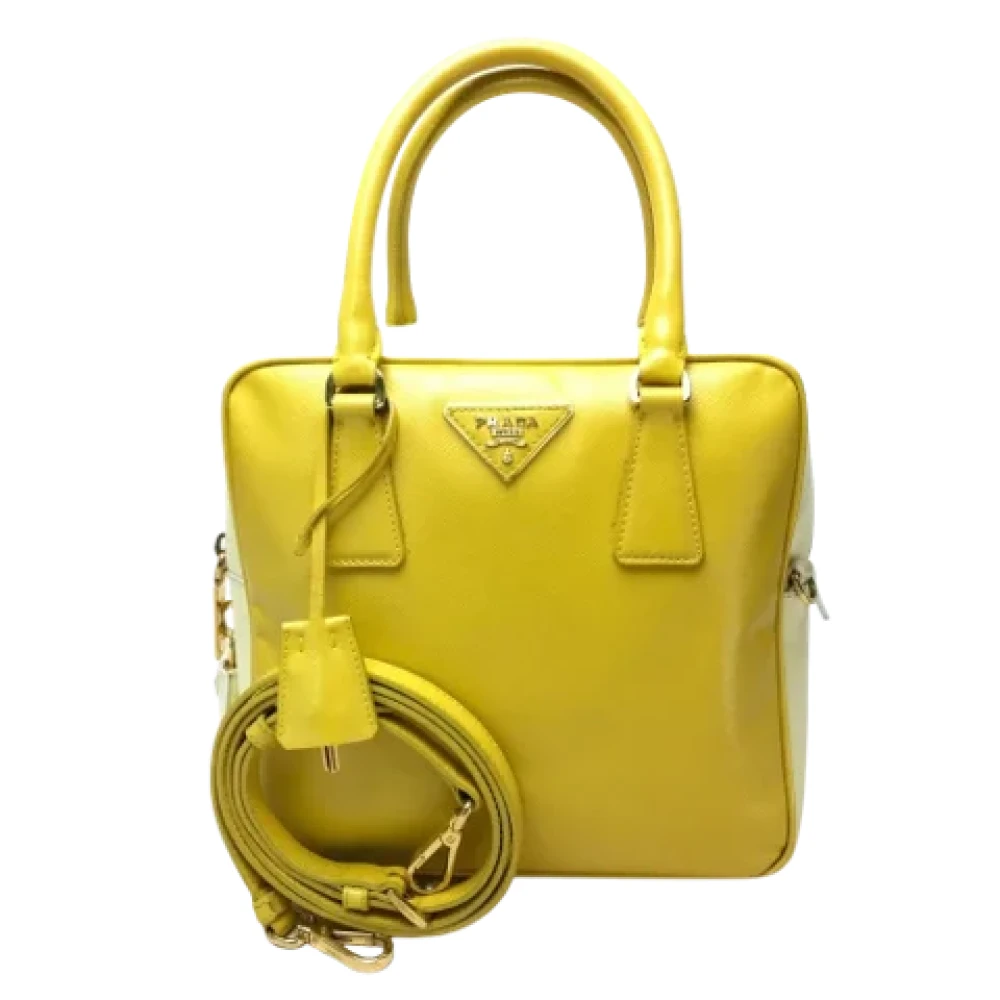 Prada Vintage Pre-owned Leather prada-bags Yellow Dames
