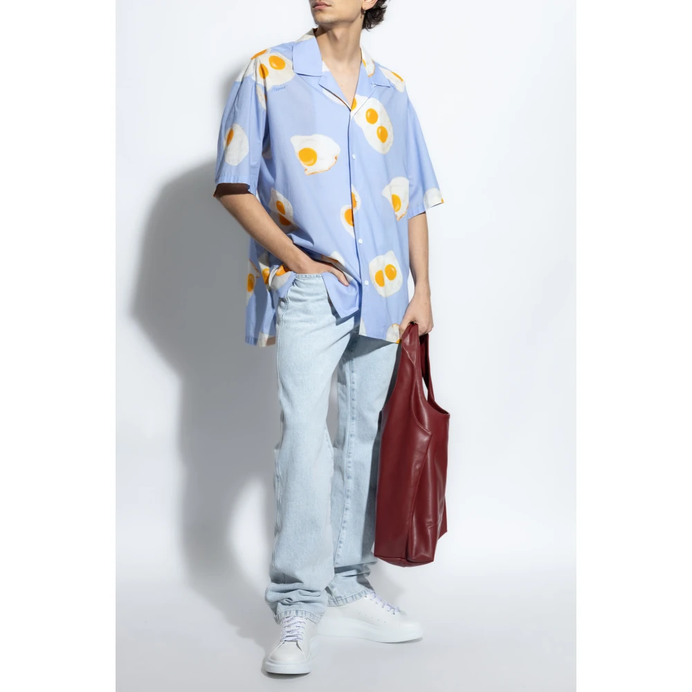 Moschino Gedrukt shirt Blue Heren