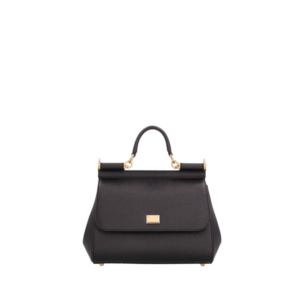 Dolce & Gabbana Vrouw Zwart Tassen Dames, One Size, Leer, Sicily Handbag