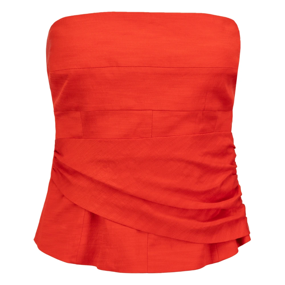Jaaf Kersenrode Gedrapeerde Detail Korset Top Red Dames