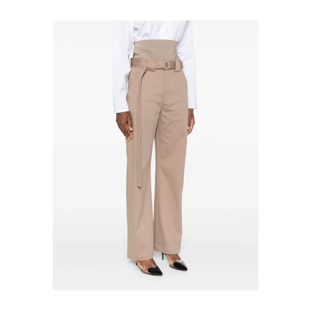 Alaïa Beige Katoenen Cargo Broek Beige Dames