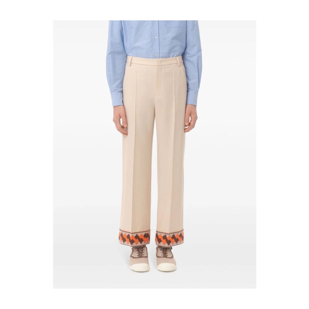Valentino Garavani Geborduurde Detail Broek Yellow Heren