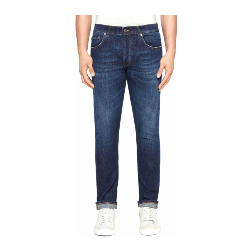 Dondup Iconische Regular Fit Blauwe Denim Jeans Blue Heren