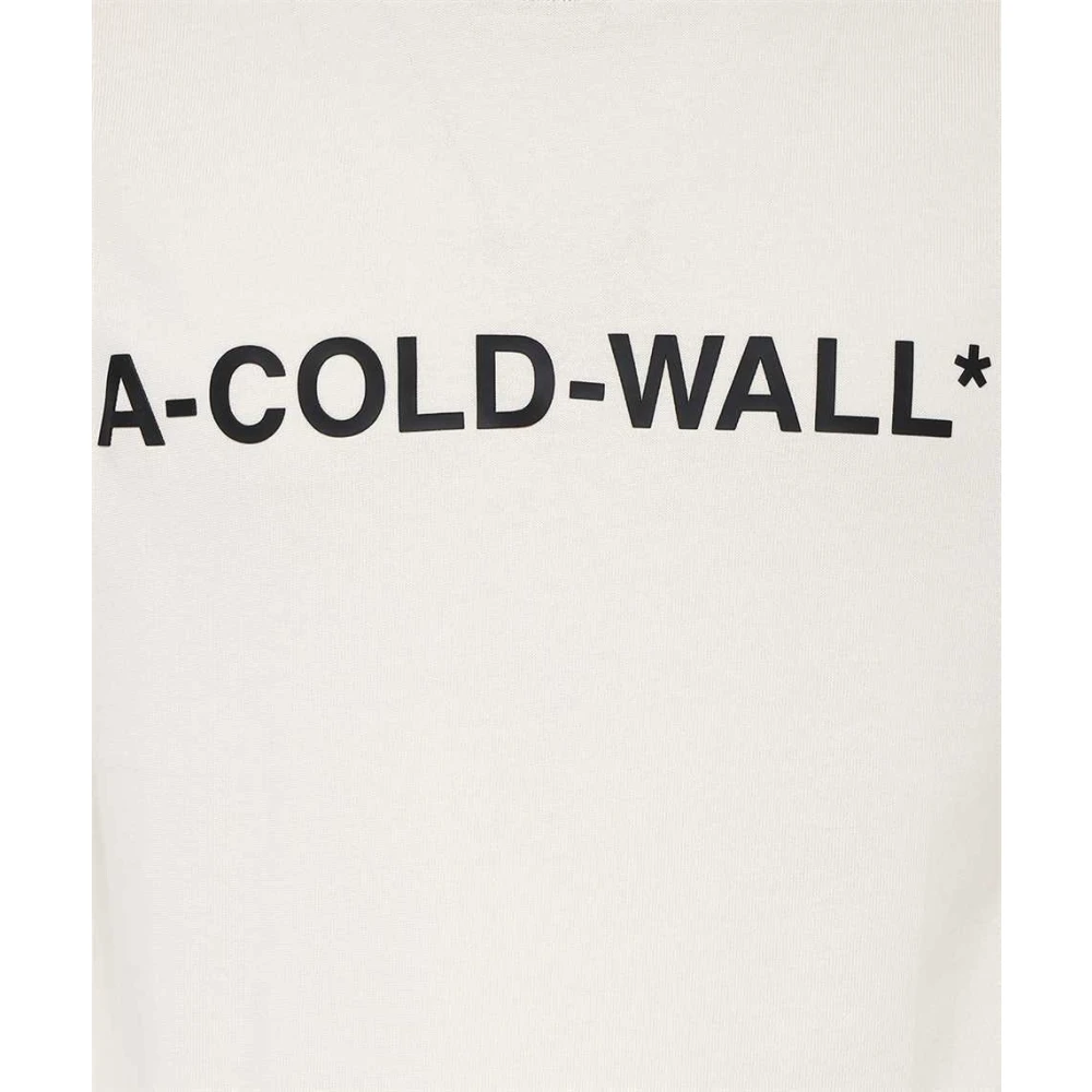 A-Cold-Wall Katoenen T-shirt Geribbelde Halslijn Beige Heren