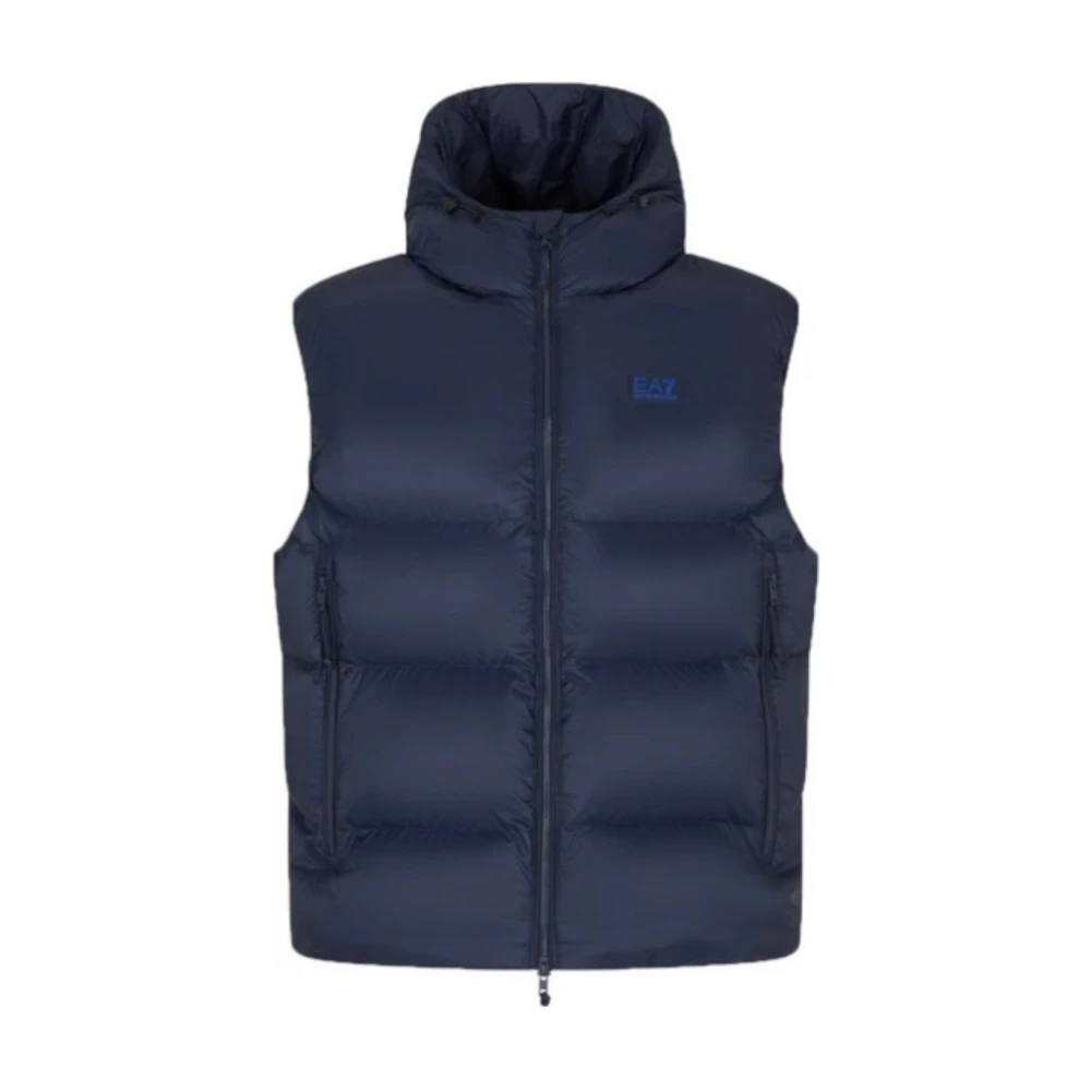 Emporio Armani Ea7 Men's Blue Padded Hooded Gilet