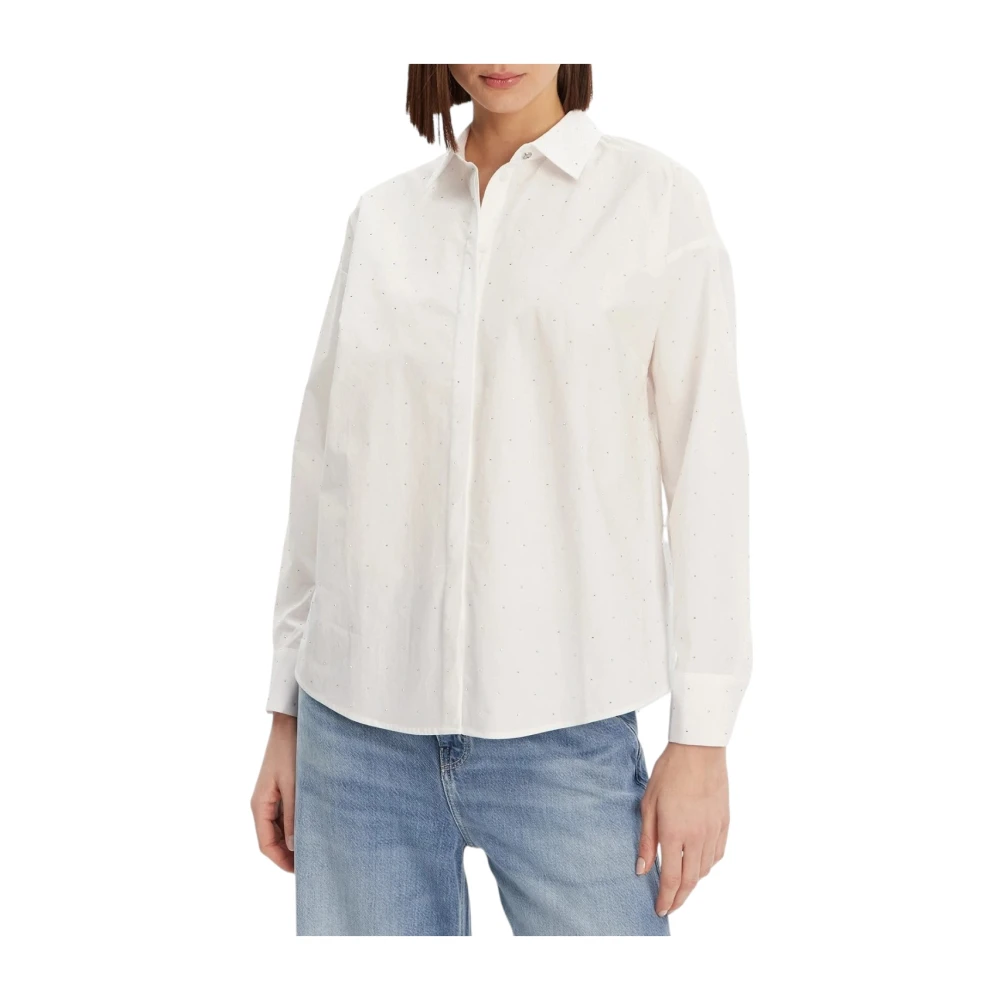 Guess Women's White Shirts, M, Long Sleeve Shirt Silvia