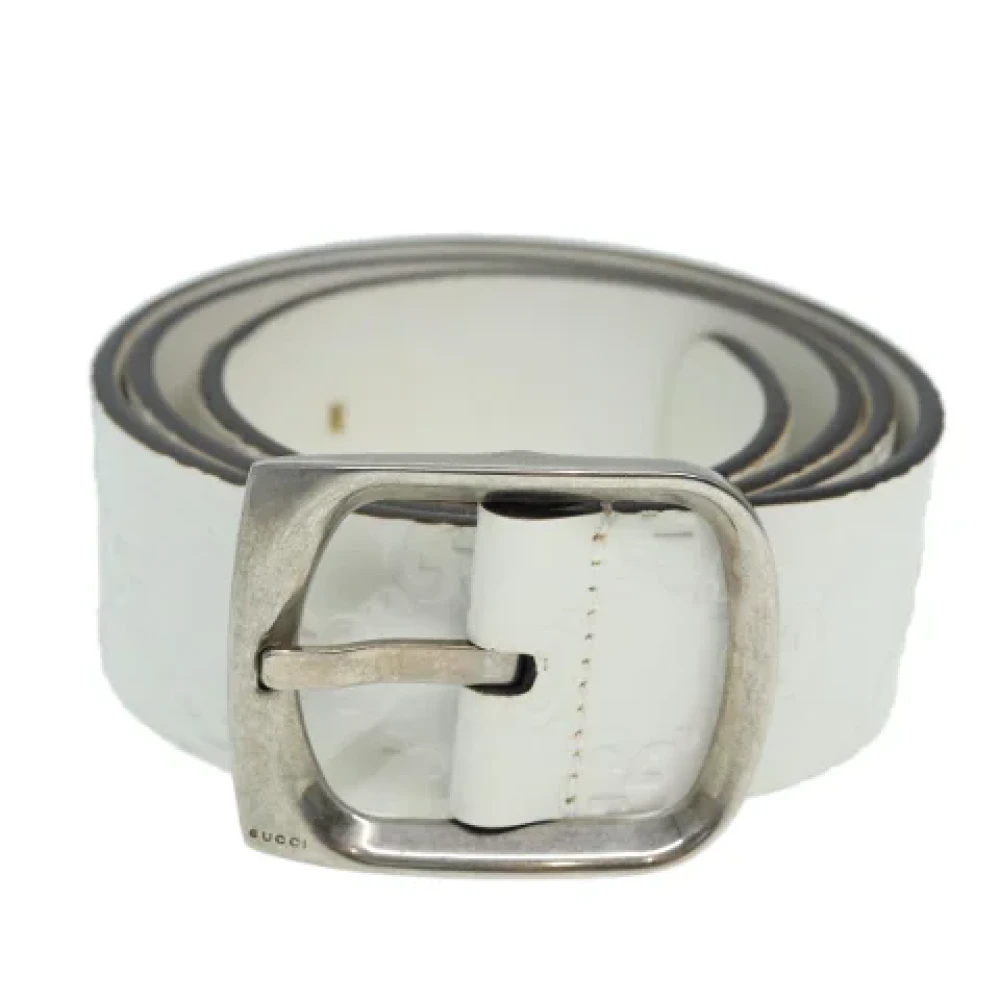 Gucci Vintage Pre-owned Leather belts White Dames