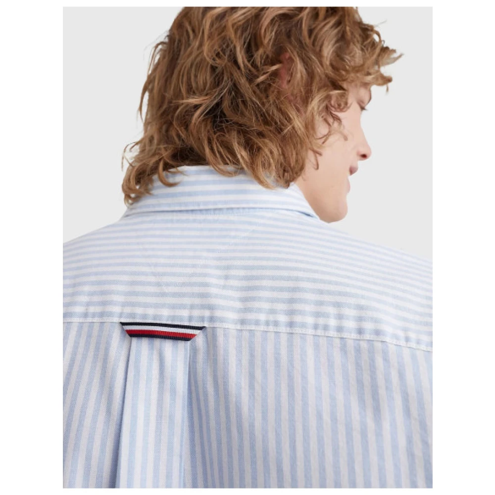 Tommy Hilfiger Oversized Gestreept Oxford Overhemd Blue Heren