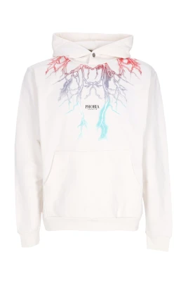 Bicolor Lightning Print Hoodie