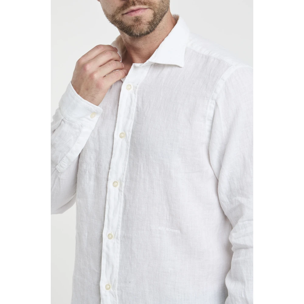 Roy Roger's Linnen Riviera Shirt White Heren