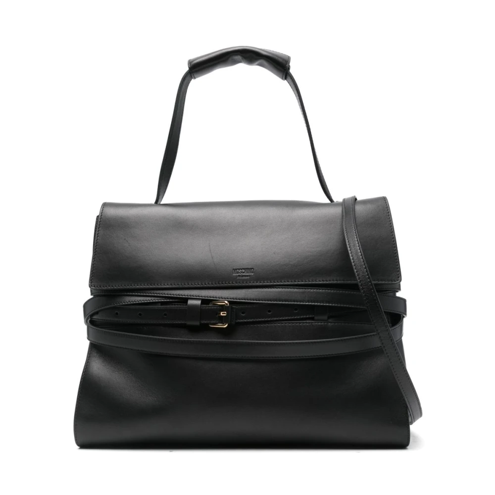 Moschino Zwarte Schoudertas met Overslag Black Dames