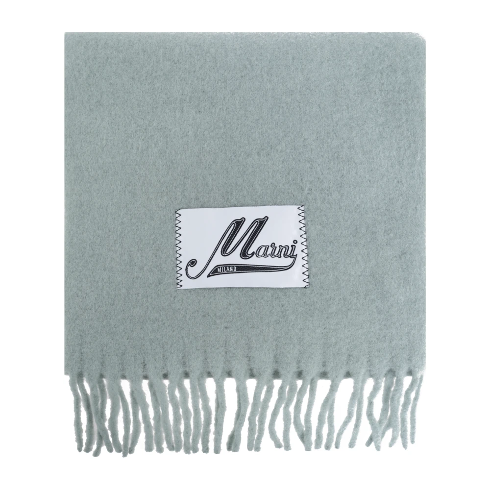 Marni Sjaal met logo patch Green Dames