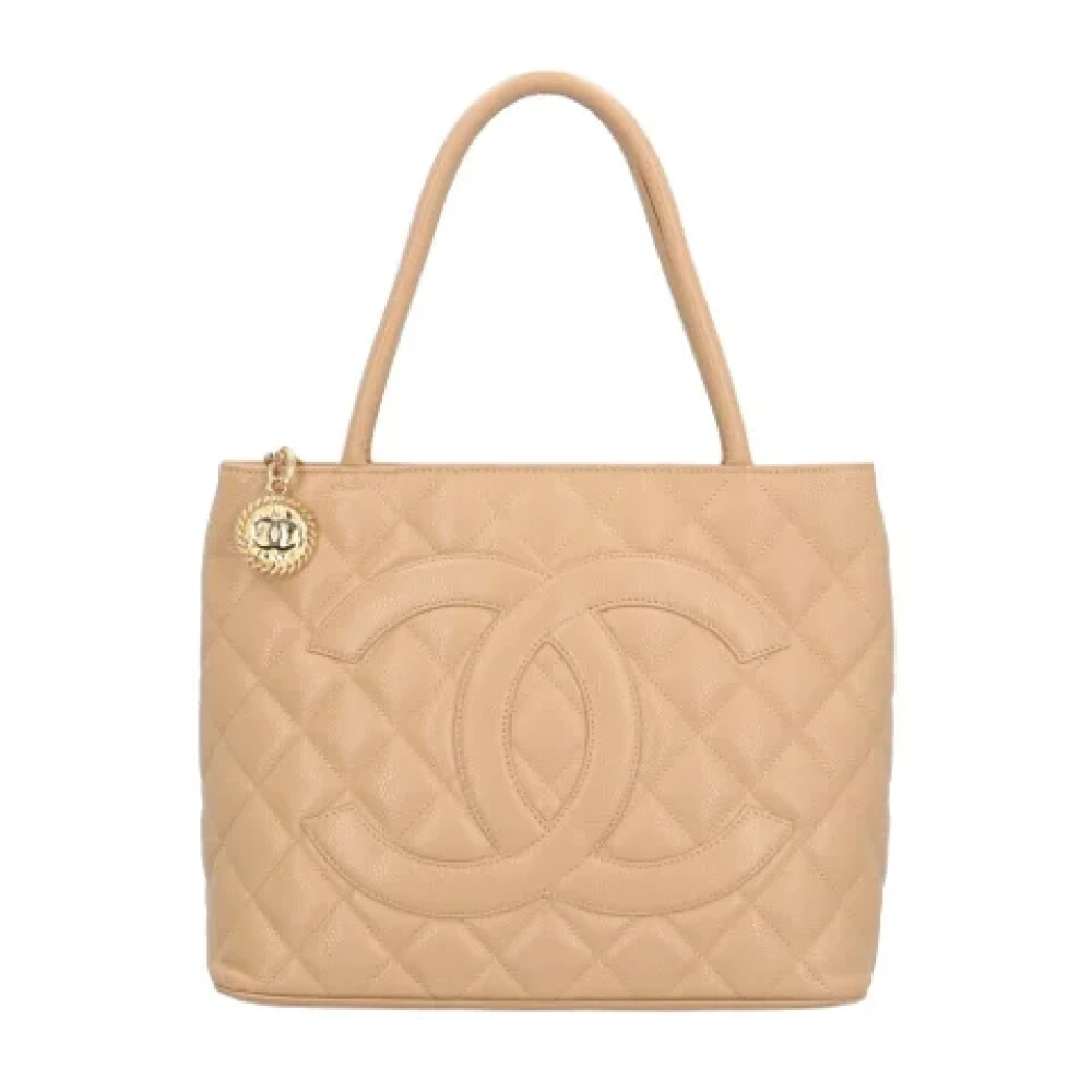 Chanel Vintage Pre-owned Leather chanel-bags Beige Dames