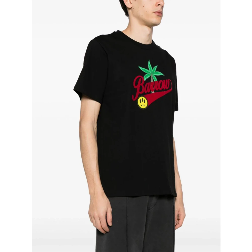 Barrow Bedrukte Crewneck T-shirts en Polos Black Heren