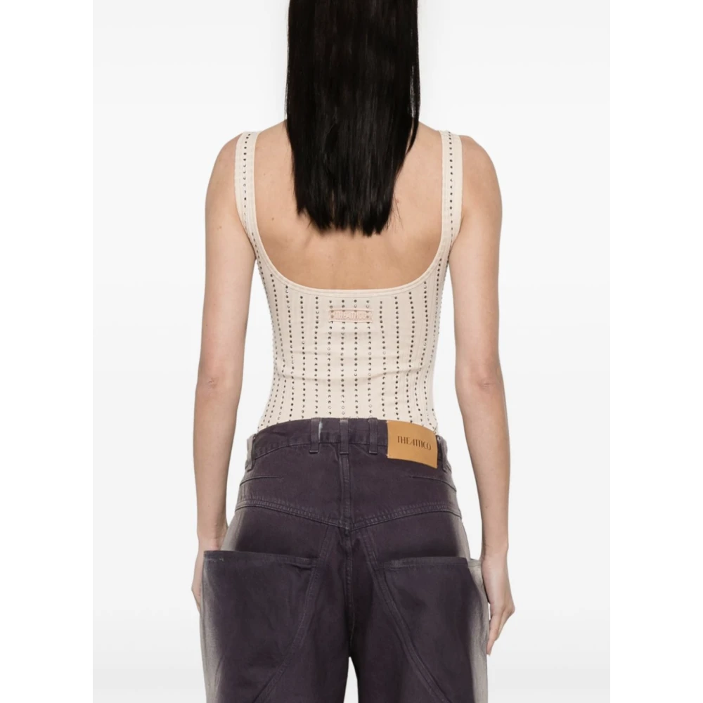 The Attico Ecru Fade Bodycon Jurk Beige Dames