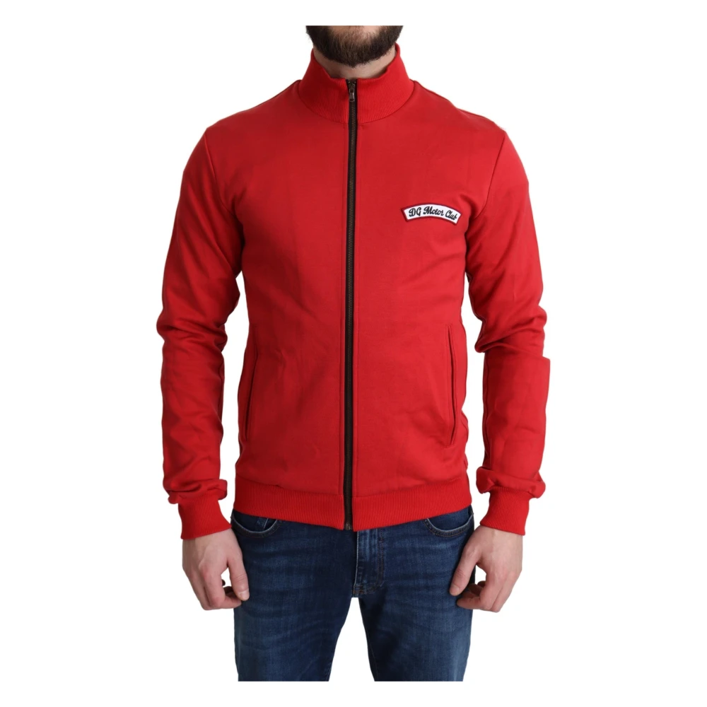Dolce & Gabbana Men's Red Zip-Throughs, Xs, Luxurious Turtleneck Jumper With Zipper