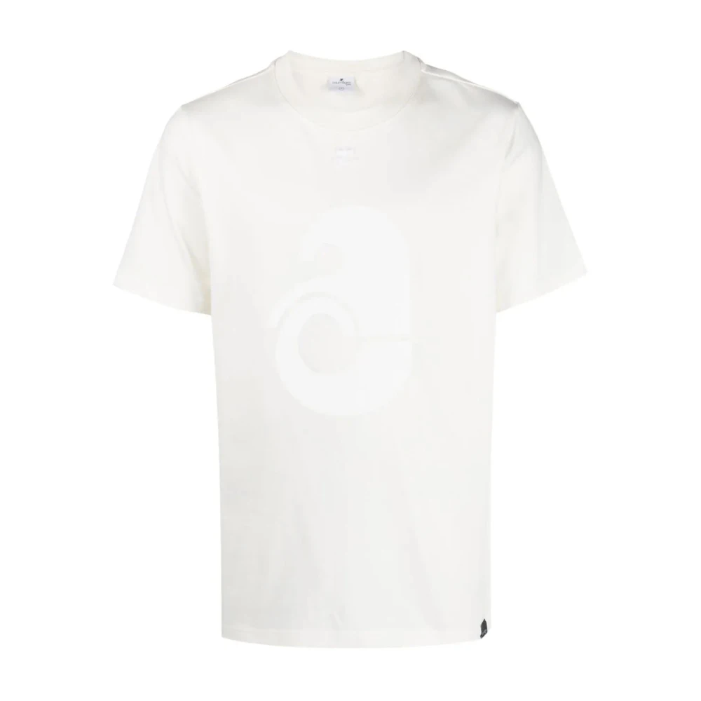 Courrèges Logo Print Katoenen T-shirt White Heren