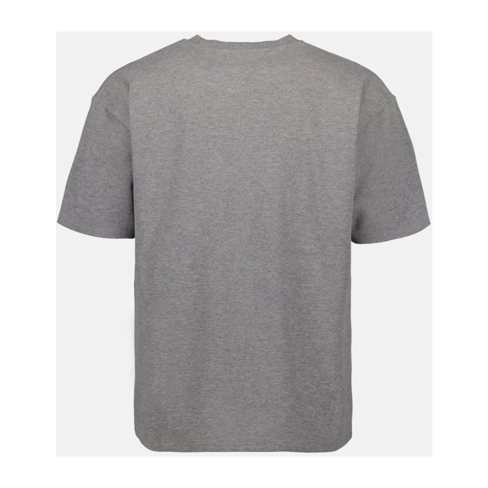 Saint Laurent Geborduurd Logo Katoenen T-shirt Gray Heren