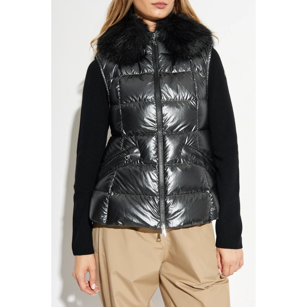 Moncler Vest `Anse` Gray Dames