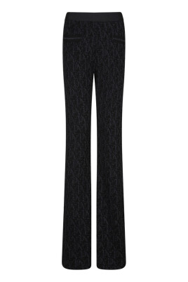 black-flared-jacquard-monogram-trousers