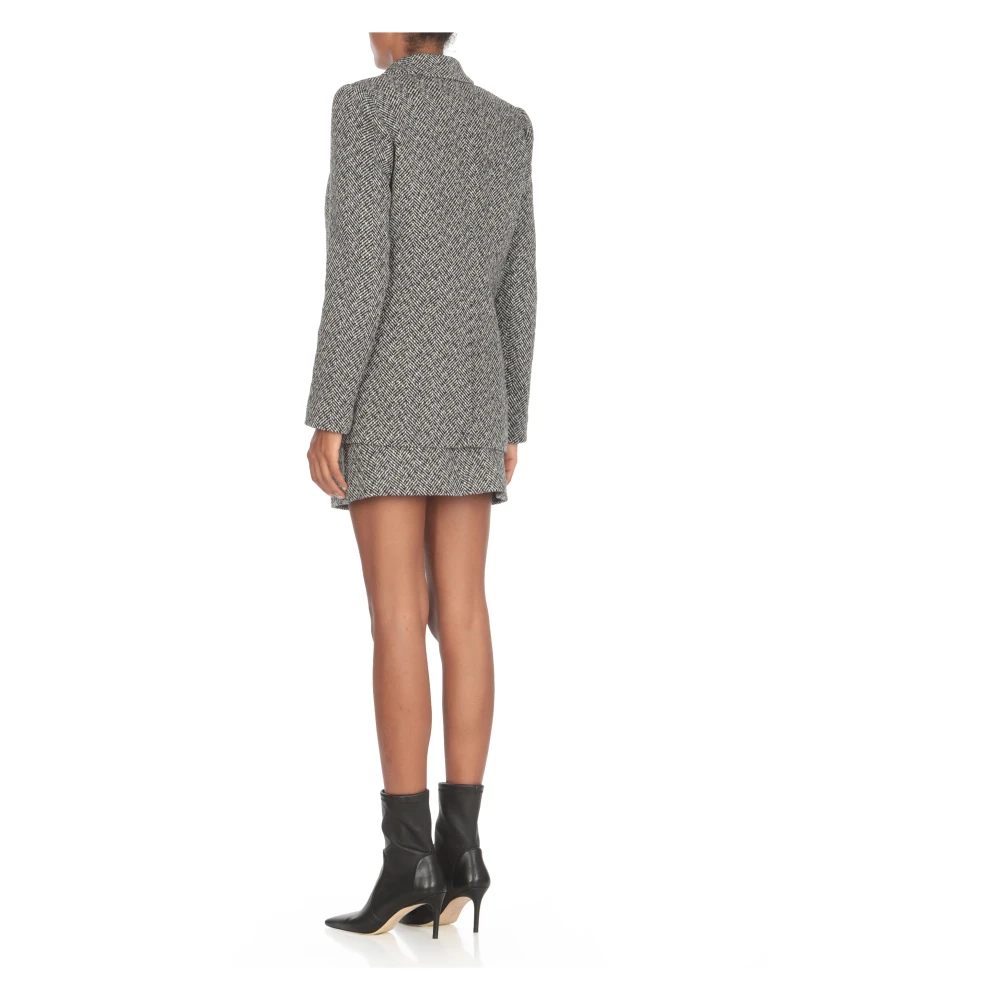 Self Portrait Zwart Wolblend Blazer Jas Black Dames