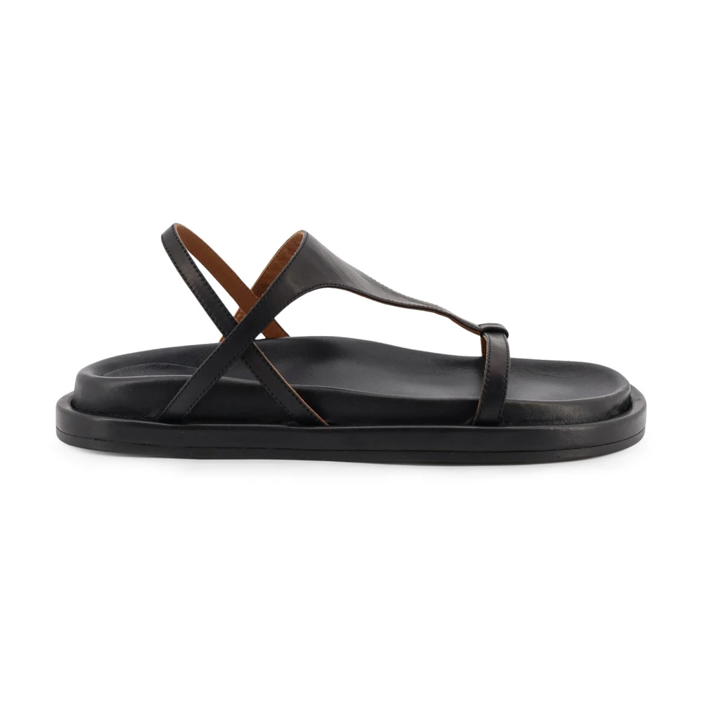 Atp Atelier Women's Black Flat Sandals, 7 Uk, Sandals