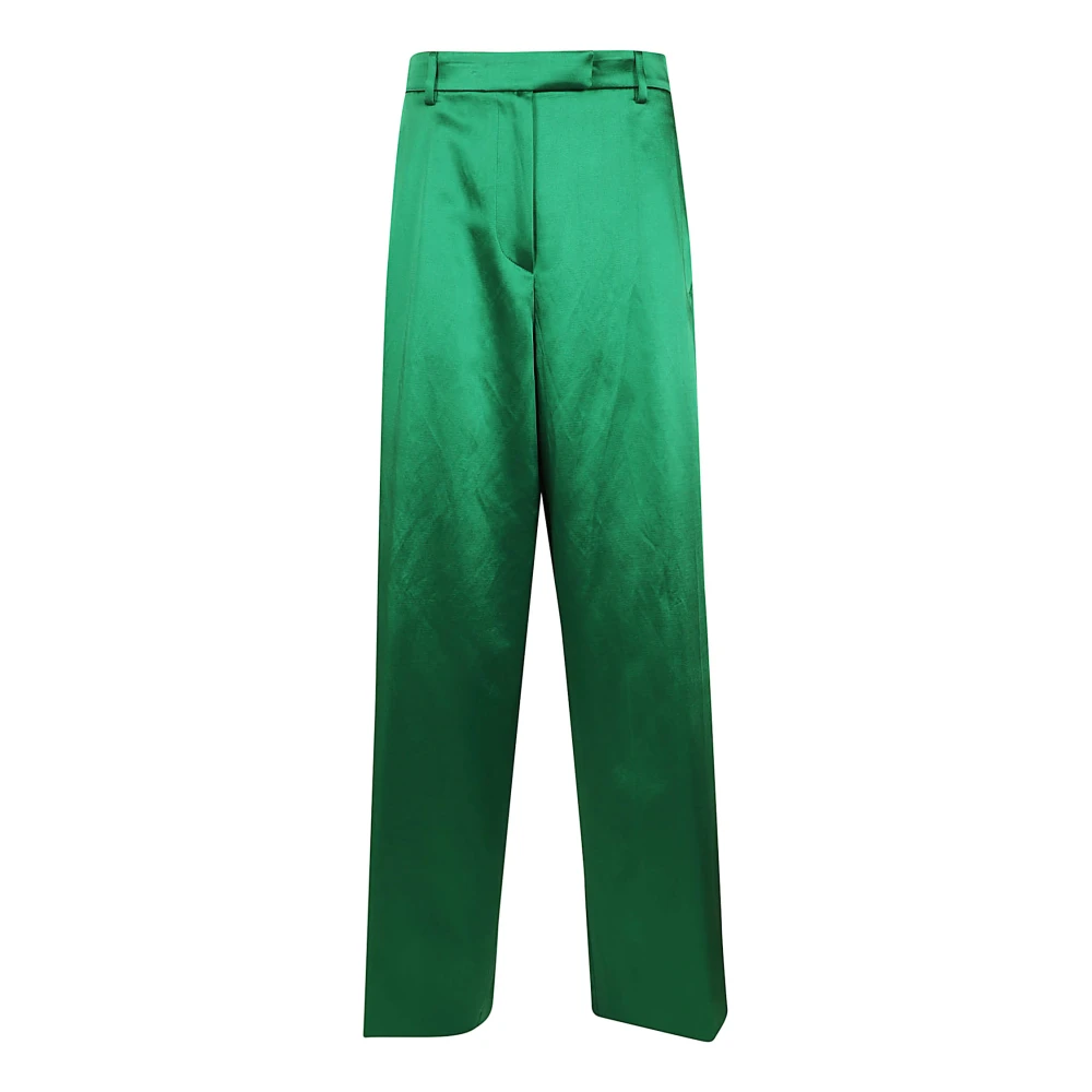 Dries Van Noten Women's Green Wide Trousers, Xs, Penn Trousers